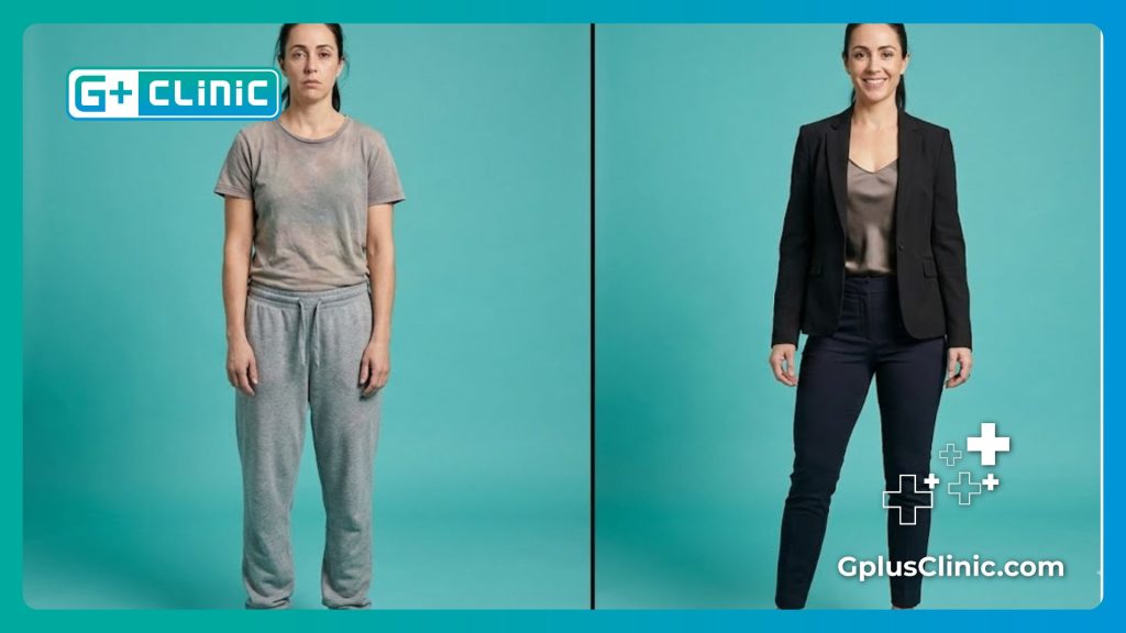 Результат до и после коррекции формы ягодиц