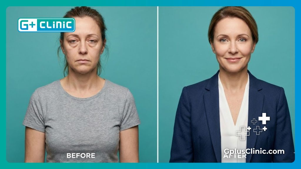 Analyse numérique de la zone des paupières pour chirurgie.