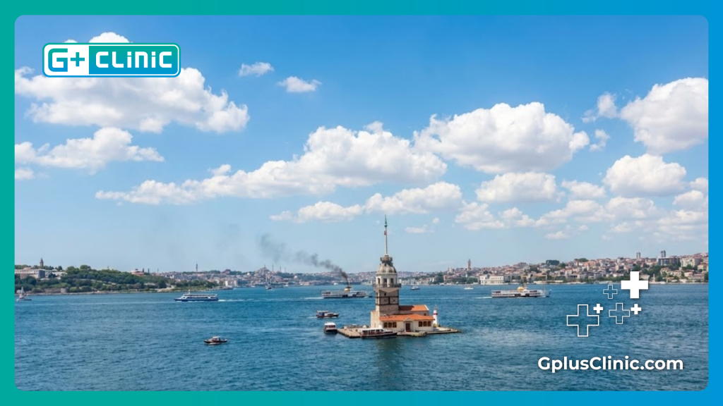 Вид на Босфор в Стамбуле популярном месте для проведения Блефаропластика в Турции