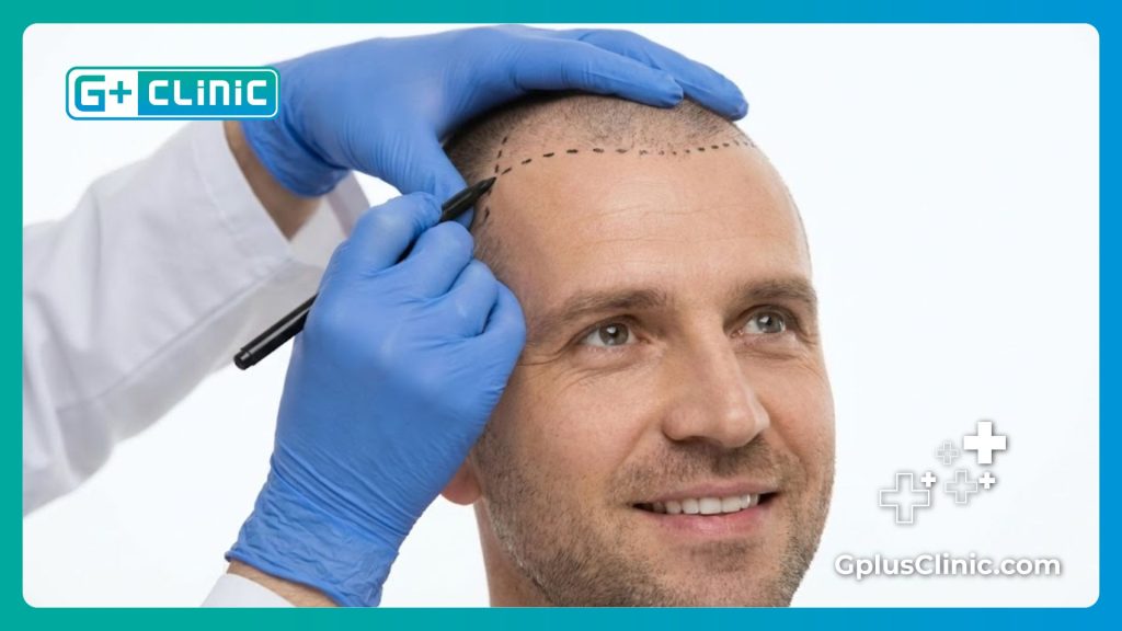 Médico marcando las líneas guía en el paciente para evitar complicaciones