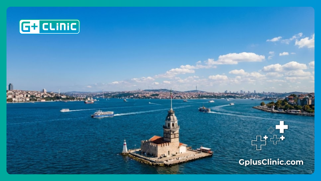 Scenic view of Maiden's Tower in Istanbul representing the medical travel destination.