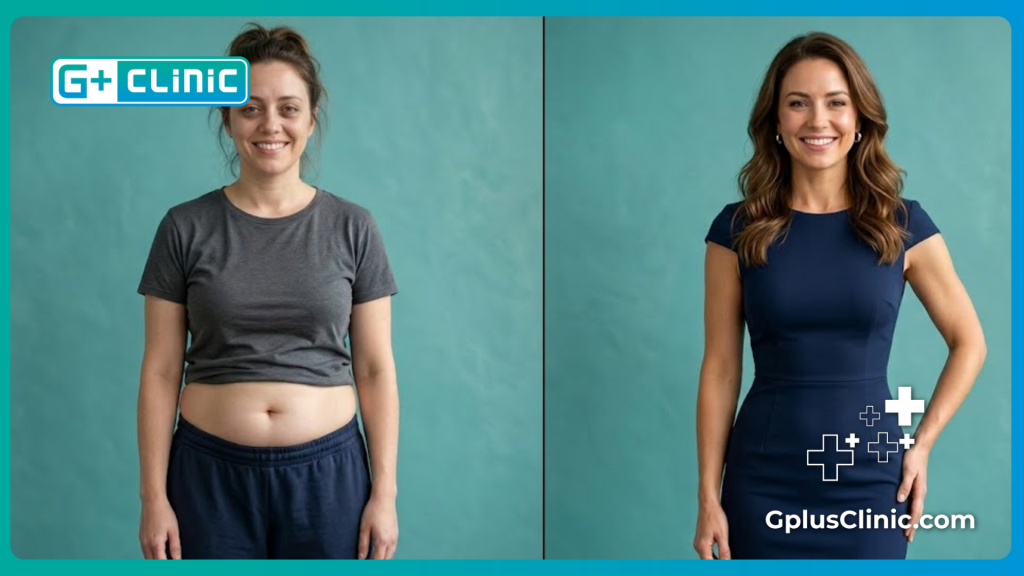 Scanner numérique de la taille montrant l'évolution de la silhouette.