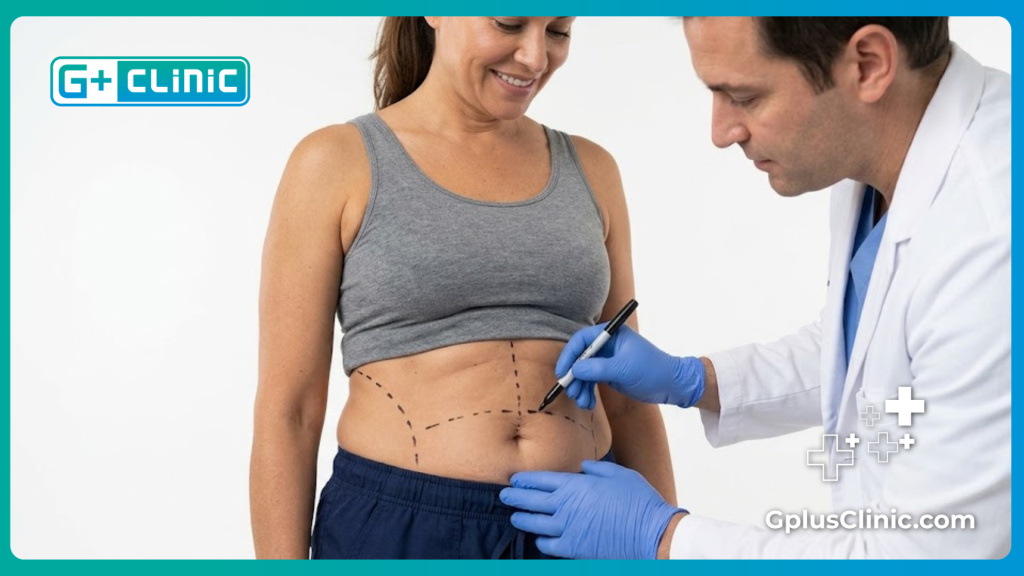 Marquages chirurgicaux précis pour un résultat parfait du remodelage corporel.