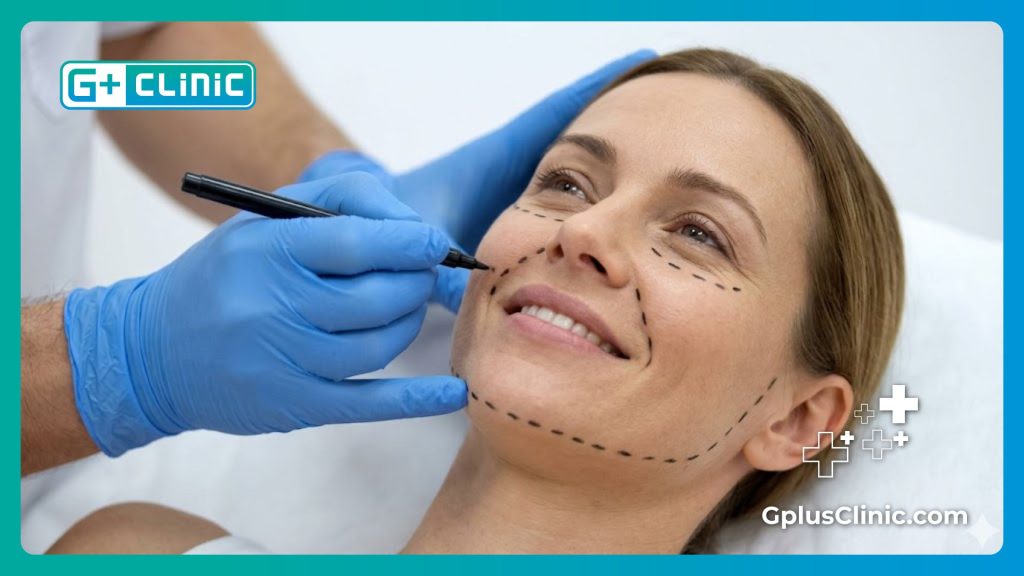 Хирург наносит точную медицинскую разметку для безопасного проведения операции.