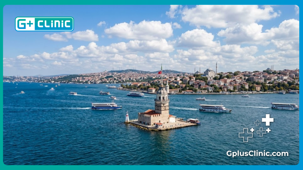 طبيب يرحب بالمريض في اسطنبول أمام مضيق البوسفور