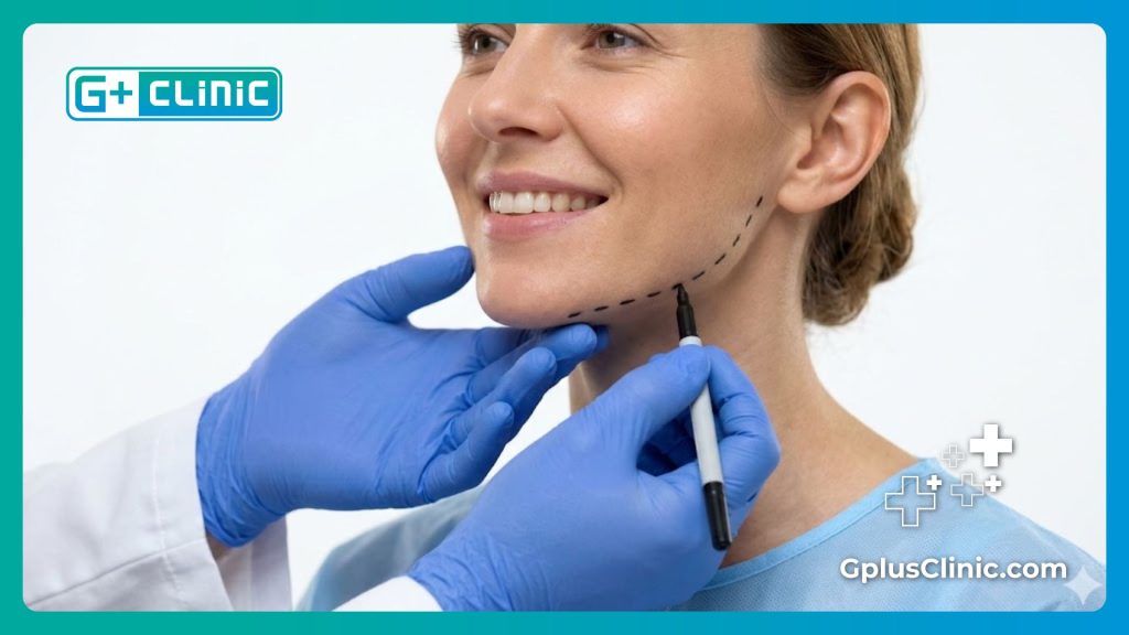 Surgeon meticulously drawing surgical guidelines on a patient for a perfect result