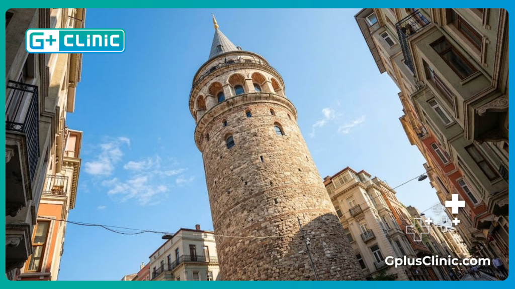 Vue majestueuse de la tour de Galata à Istanbul sous un ciel bleu