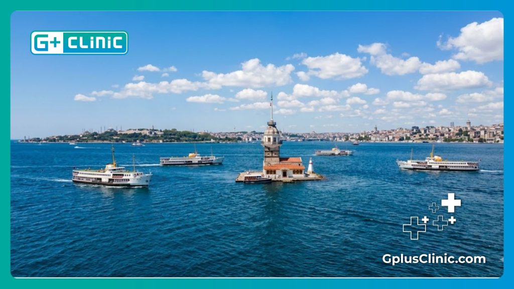 طبيب يرحب بالمريض في اسطنبول أمام مضيق البوسفور