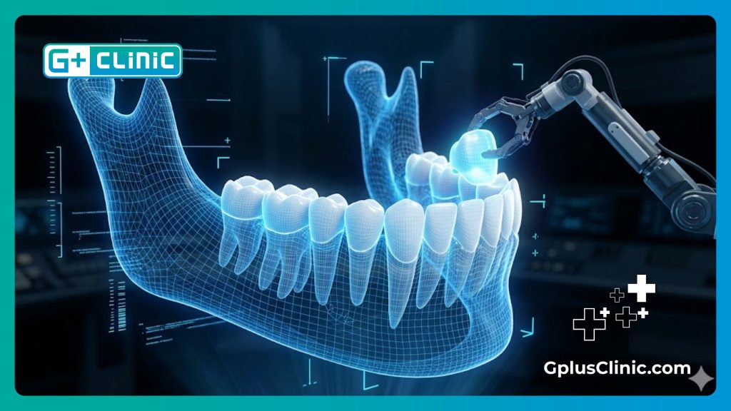 Цифровое 3D-сканирование, демонстрирующее точную установку зубной коронки.
