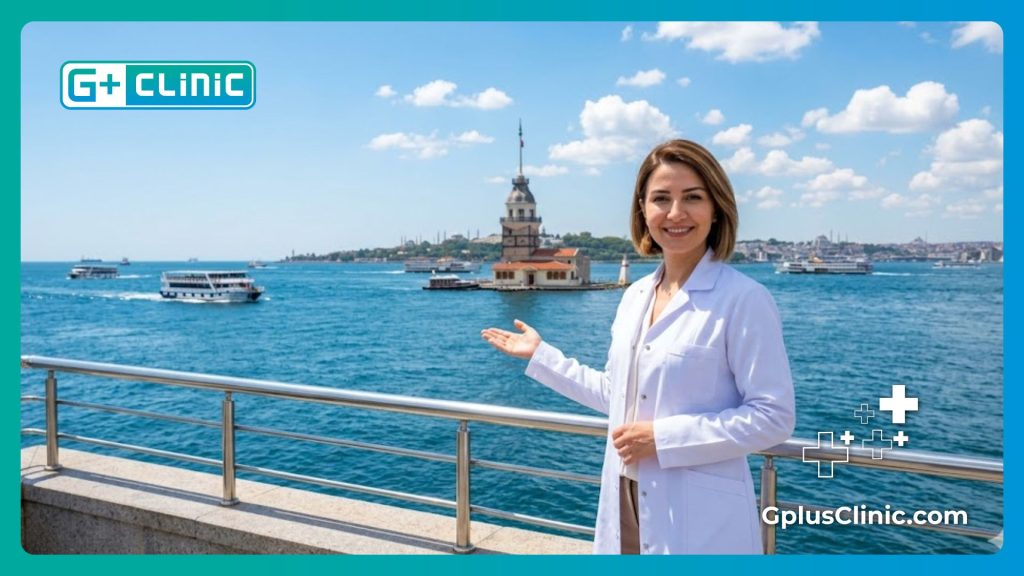 Friendly doctor welcoming patients to Istanbul, Turkey.