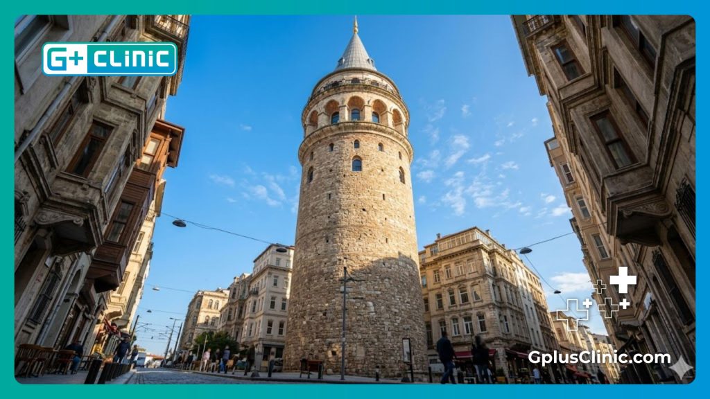 Галатская башня в Стамбуле ясным солнечным днем