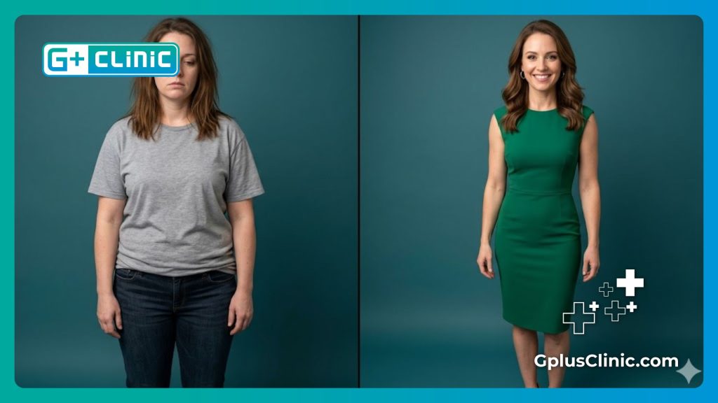 Comparaison avant et après d'une transformation réussie de perte de poids.