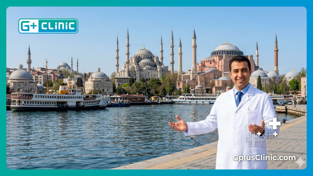 Doctor dando la bienvenida en Estambul para el tratamiento