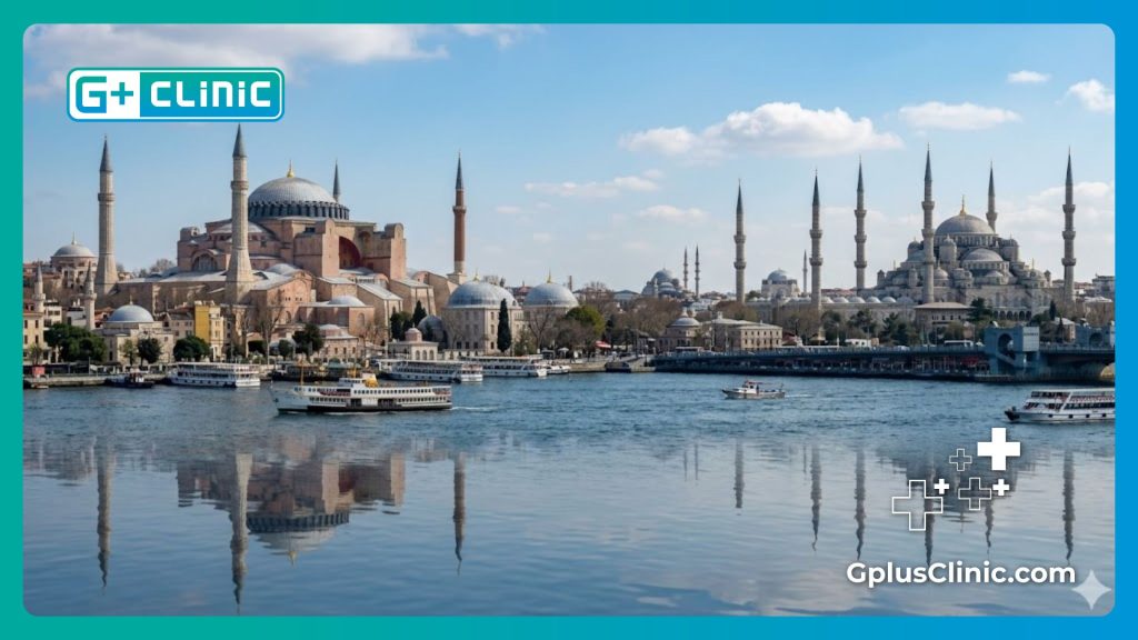 Le médecin accueille ses patients avec vue sur Istanbul