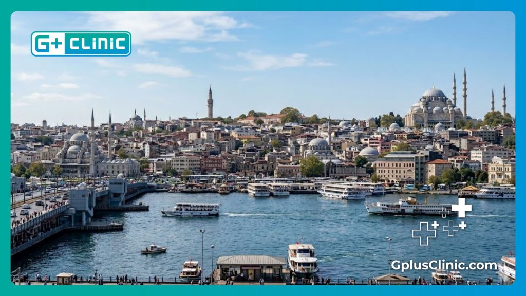 The iconic Istanbul skyline during a sunny day