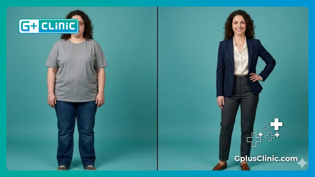 Comparaison avant et après une perte de poids significative