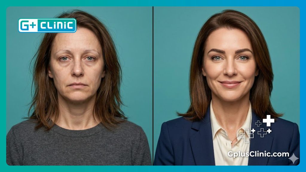 Scan numérique détaillé de la zone des sourcils pour l'implantation