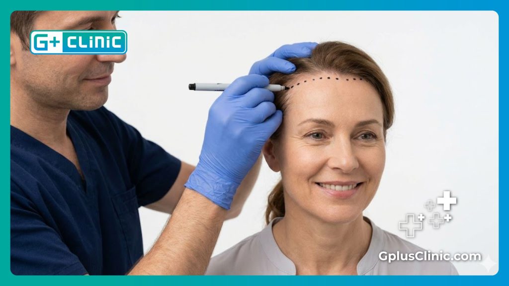 Cinematic focus on the perfect natural hairline restoration and healthy results