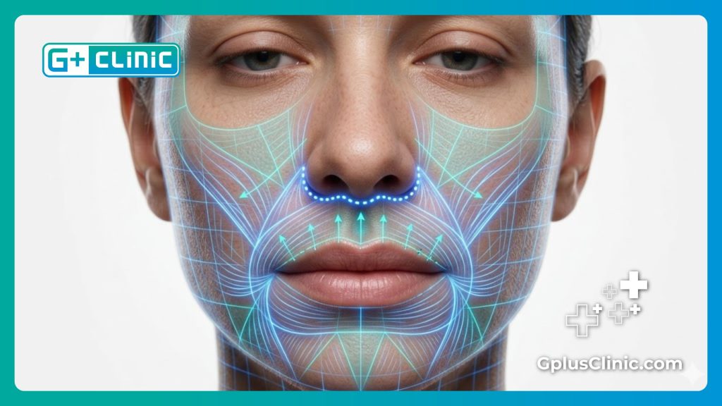 فحص رقمي دقيق لمنطقة الشفاه وتحديد المسافات