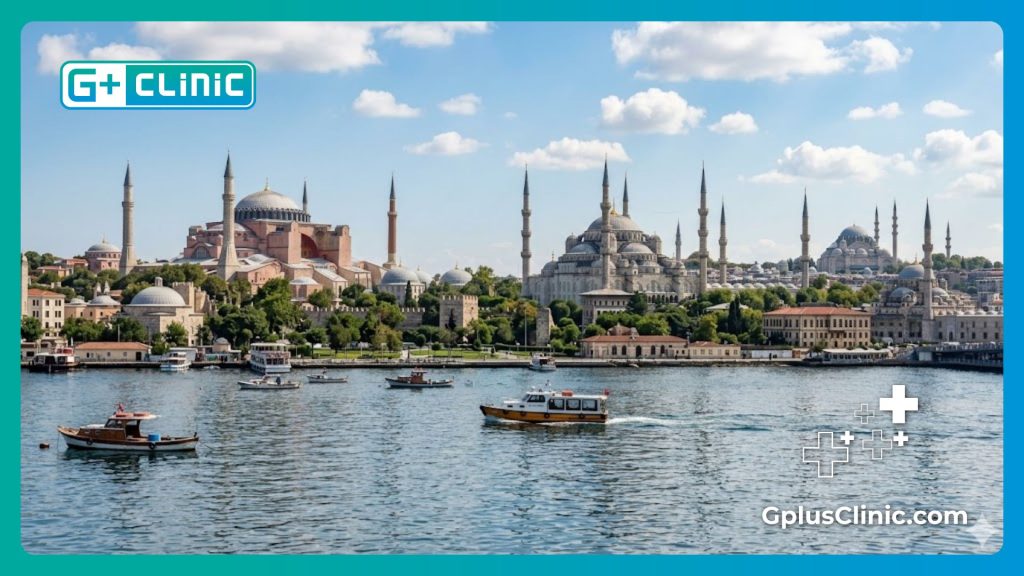 Welcoming panoramic view of the Istanbul skyline for medical tourism