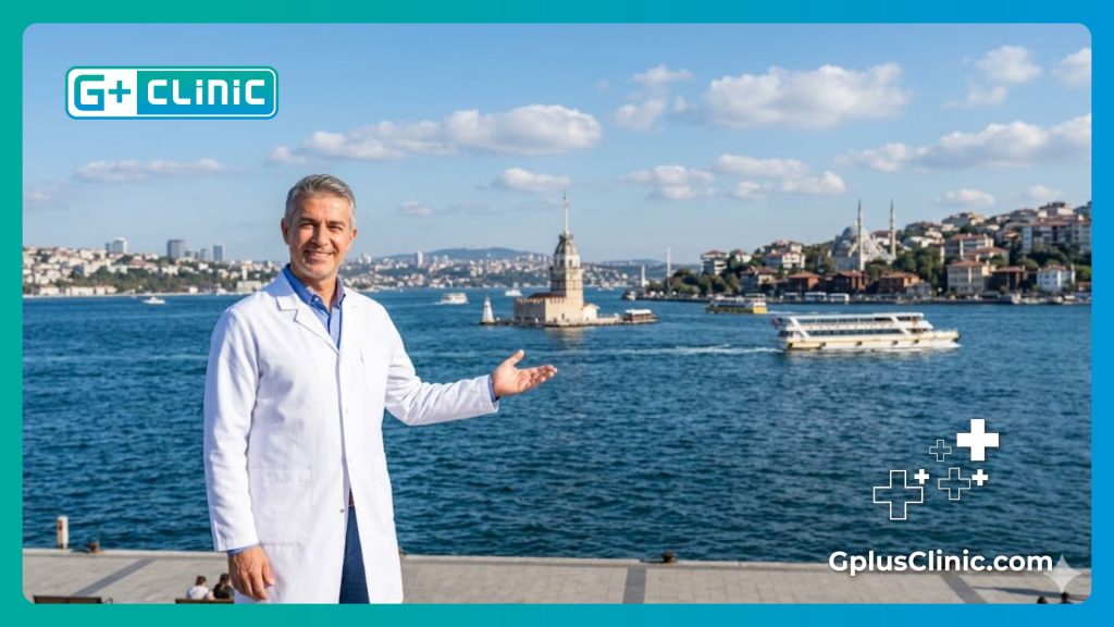 Doctor dando la bienvenida a Estambul a sus pacientes