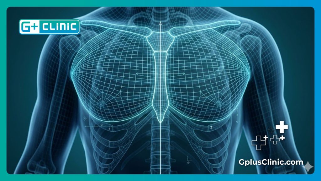Visualisation médicale numérique détaillant l'anatomie pour une procédure de reconstruction.