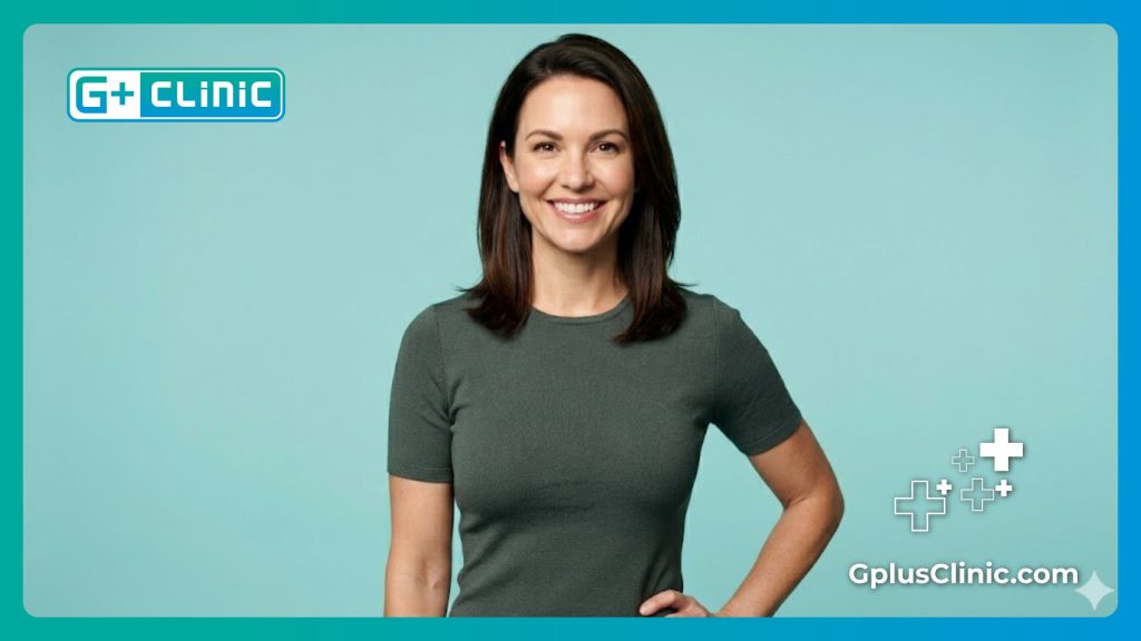 Femme souriante affichant les résultats parfaits de sa procédure de reconstruction.