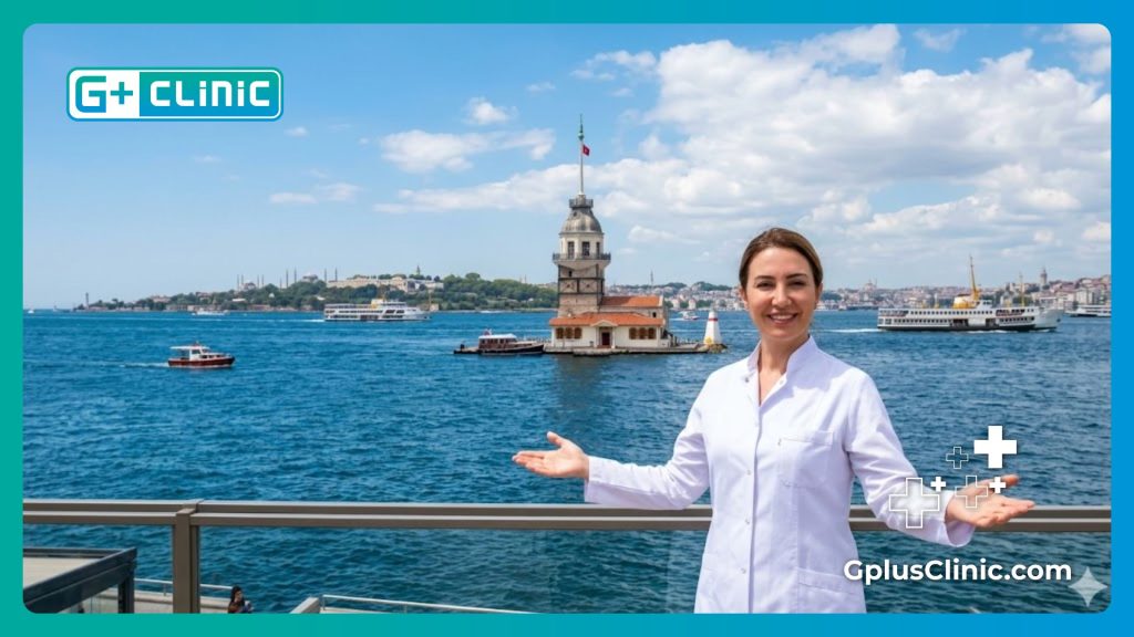 طبيب تجميل يرحب بالمرضى في اسطنبول أمام برج الفتاة