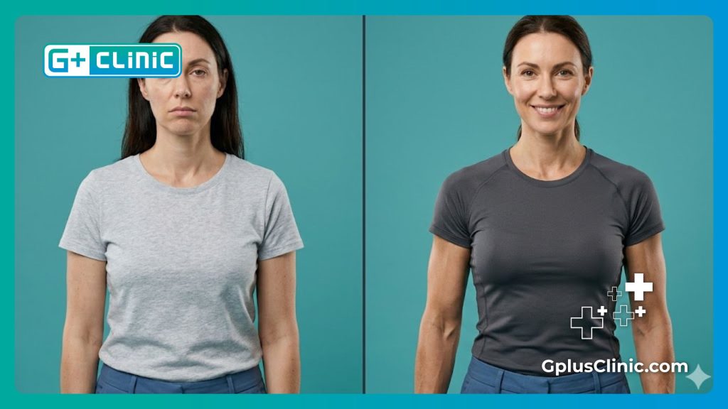 Сравнение до и после операции по увеличению груди