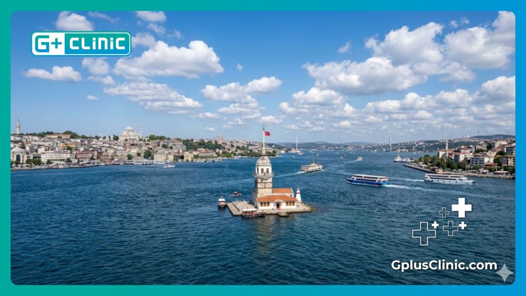 Девичья башня и пролив Босфор в Стамбуле