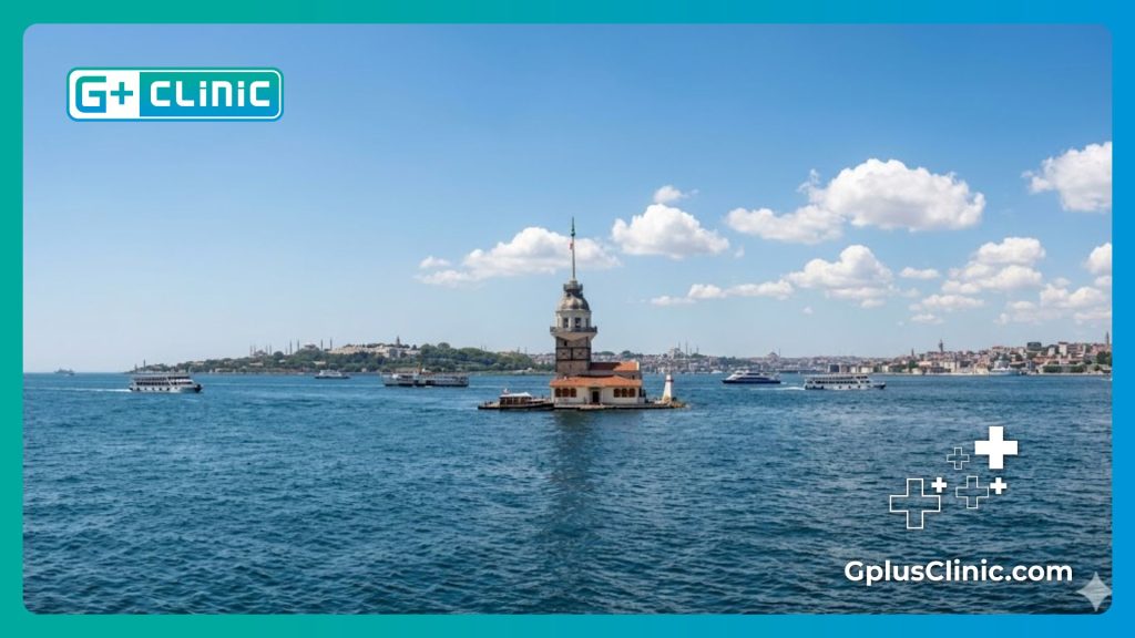 Beautiful daytime view of the Maiden's Tower in Istanbul, a premier destination for medical tourism.