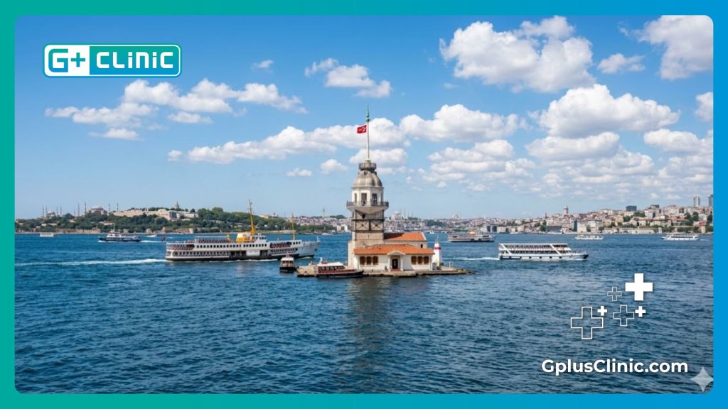 طبيب تجميل يرحب بالمرضى في اسطنبول أمام برج الفتاة