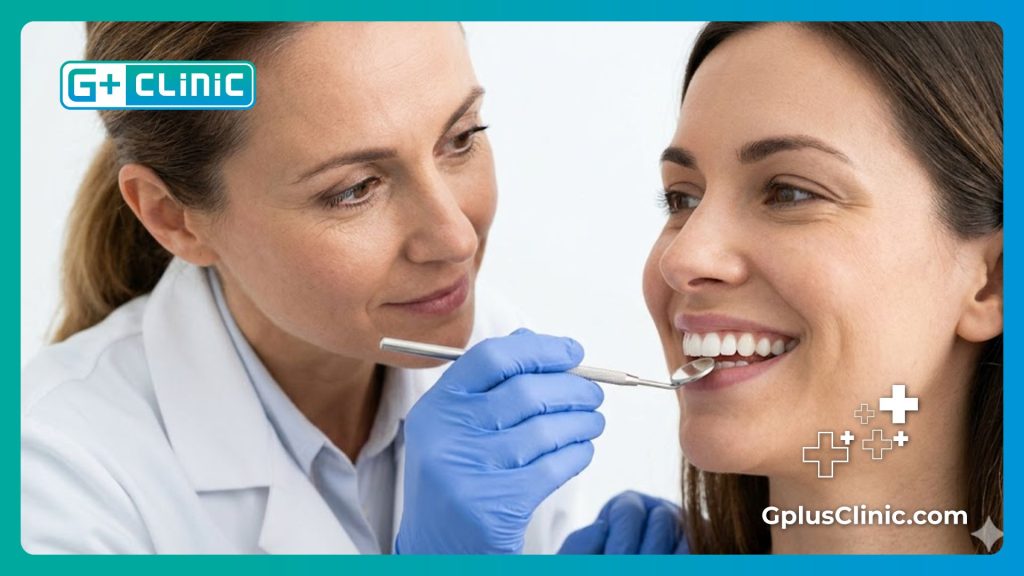 Primer plano de una sonrisa radiante y sana tras el tratamiento