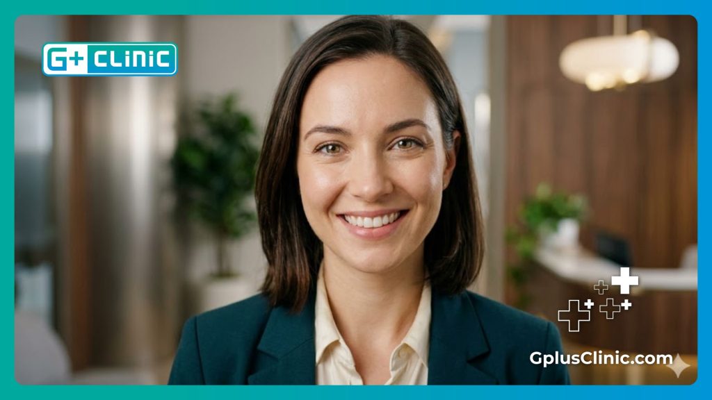 Patient souriant avec des yeux clairs après une opération de la vue réussie.