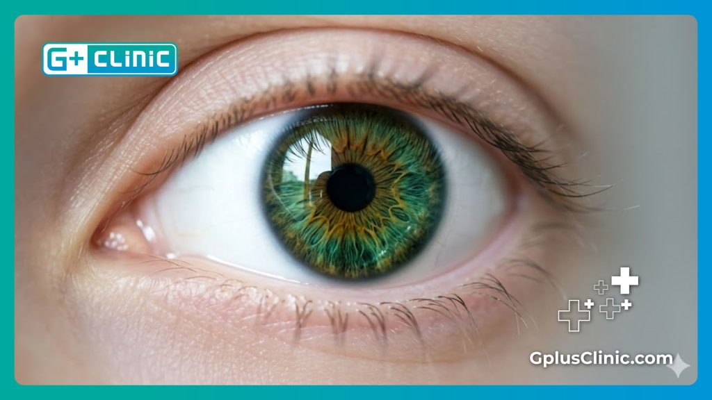 Clear and healthy eye showing perfect post-surgery results