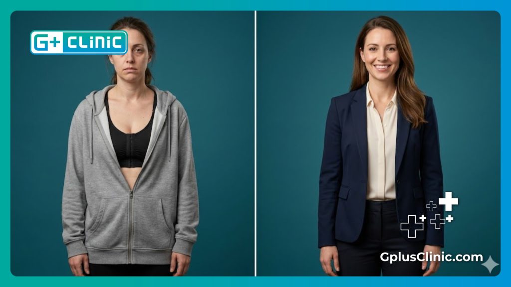 فحص رقمي لمنطقة الصدر يوضح التغيير قبل وبعد الجراحة