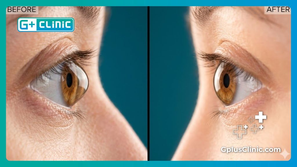 مقارنة دقيقة لشكل القرنية قبل وبعد العلاج بأحدث التقنيات.