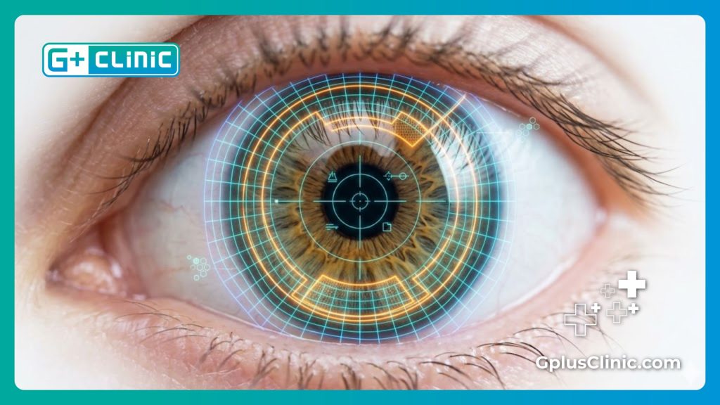 High-tech digital mesh visualization of the human eye for precise laser targeting