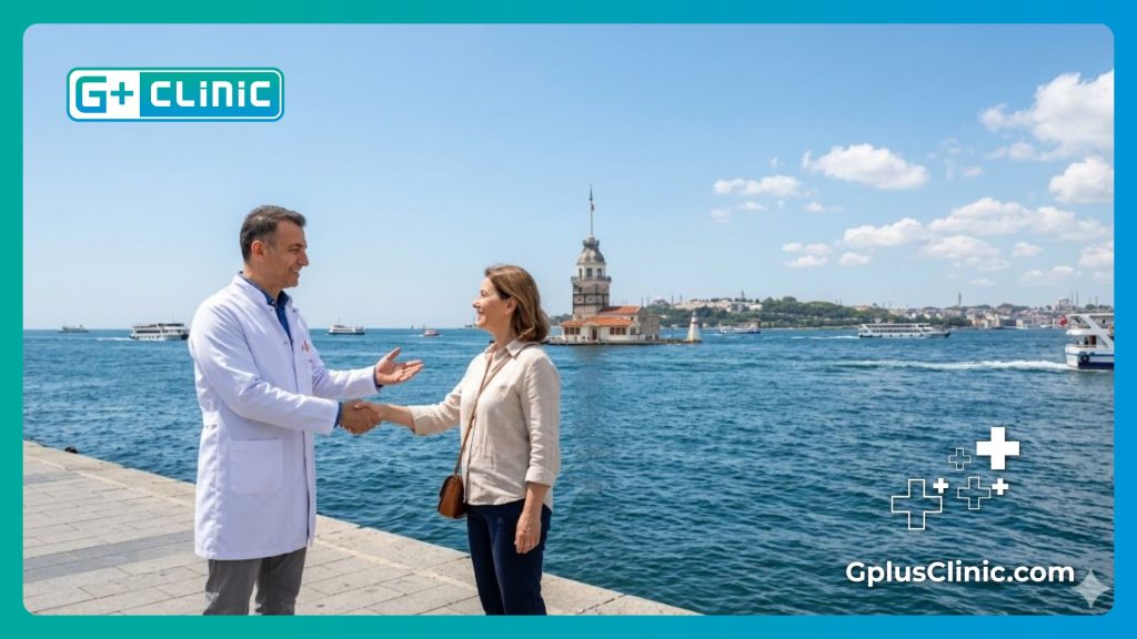 Cirujano plástico dando una cálida bienvenida a un paciente en Estambul