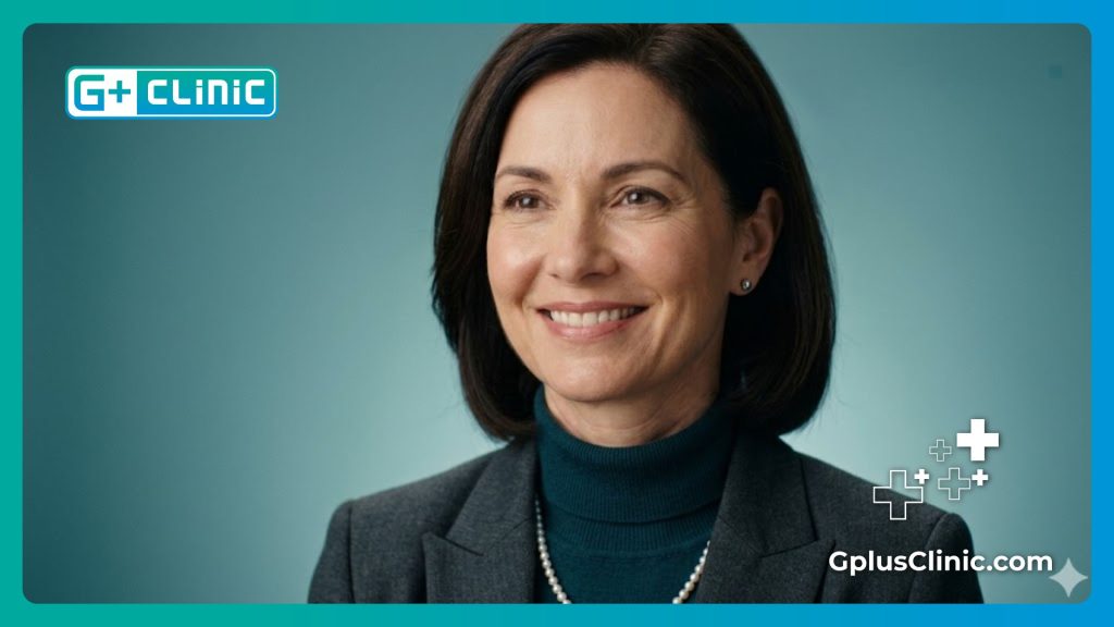 Счастливая пациентка, демонстрирующая успешный результат после лечения.