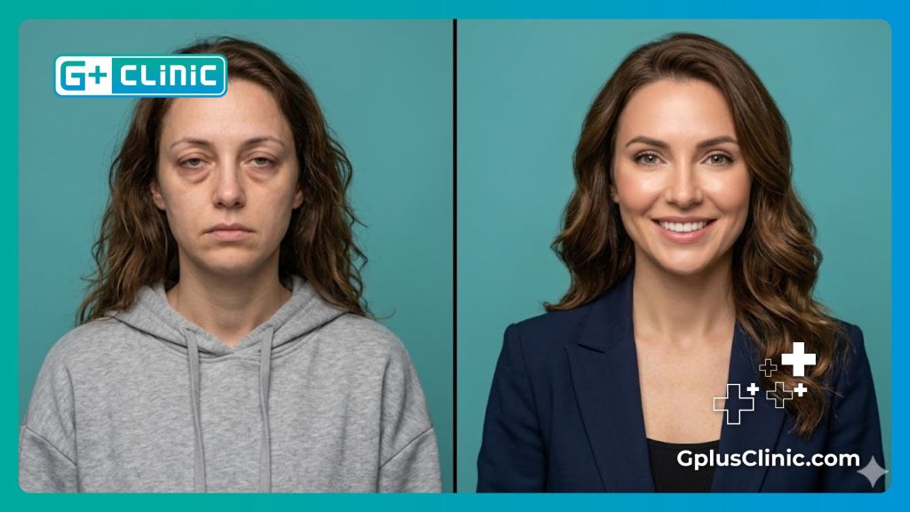 Split screen visual scan showing My experience with blepharoplasty in Turkey