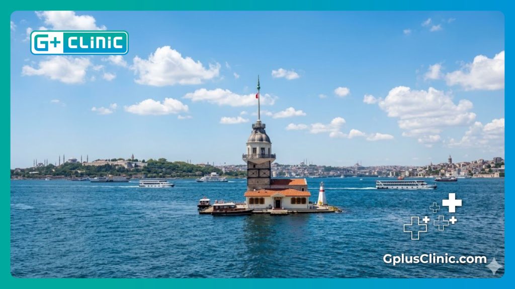 Vista impresionante del Bósforo y la Torre de la Doncella en Estambul