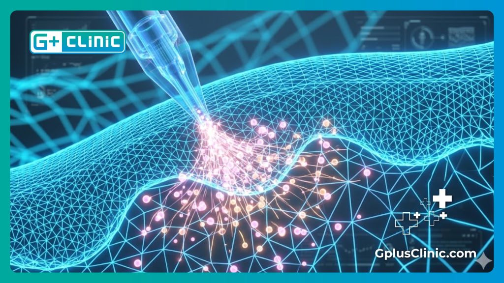 Visualisation numérique haute technologie de l'anatomie et de l'hydratation de la peau.