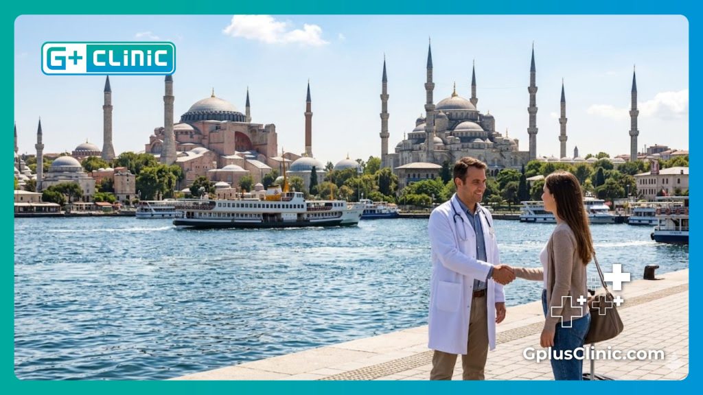 Médecin accueillant chaleureusement un patient à Istanbul.