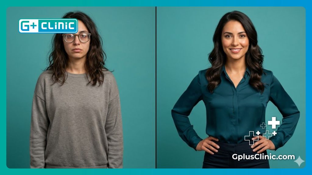 مسح رقمي عالي الدقة يوضح الفرق قبل وبعد تصحيح الرؤية