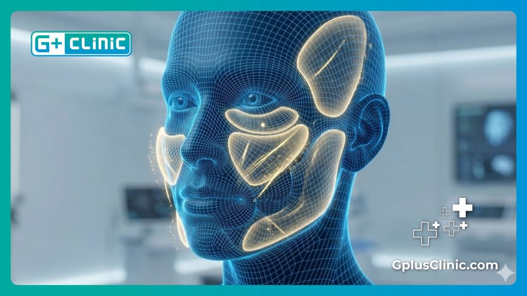 فحص رقمي دقيق لمناطق الوجه لعملية حقن الدهون بتقنية النانو.