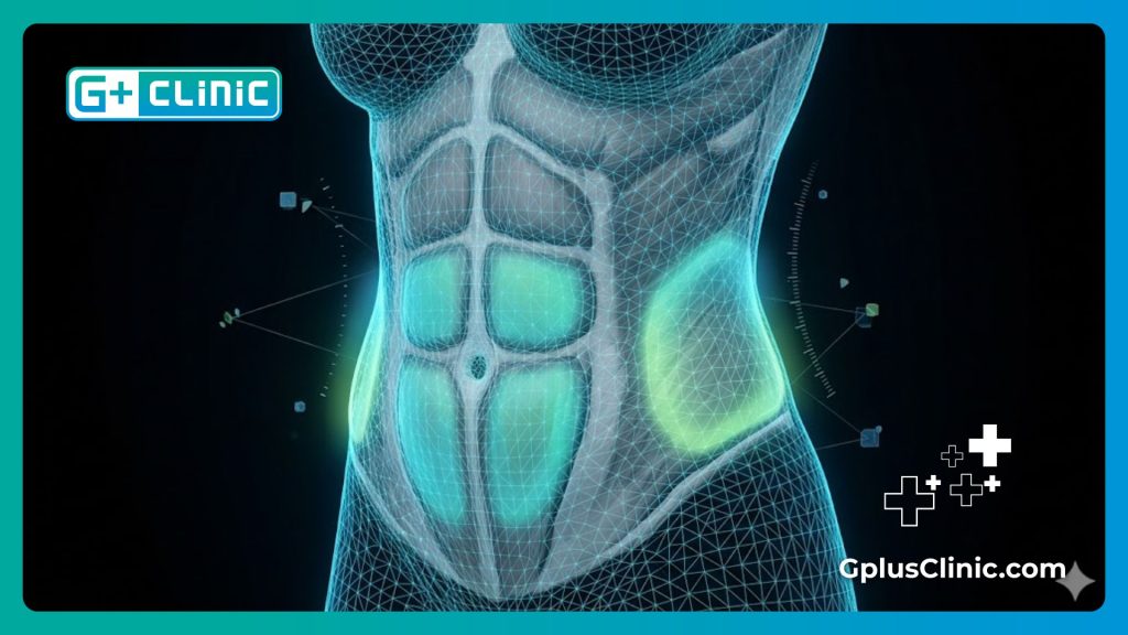 عرض رقمي يوضح المناطق المستهدفة مقابل تكلفة نحت الجسم بدون جراحة