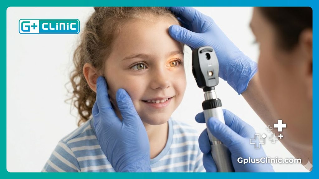 Flawless medical result showing a healthy and happy child with clear vision.