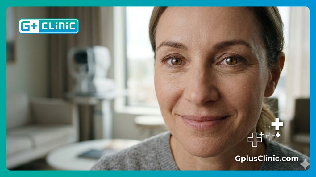 Perfect visual outcome showing clear and sparkling eyes after lens replacement