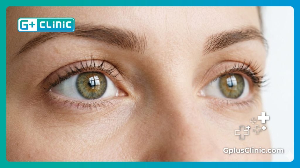 Clear and healthy eyes reflecting perfectly successful results